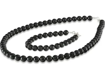 Schwarzer Turmalin Set 8mm