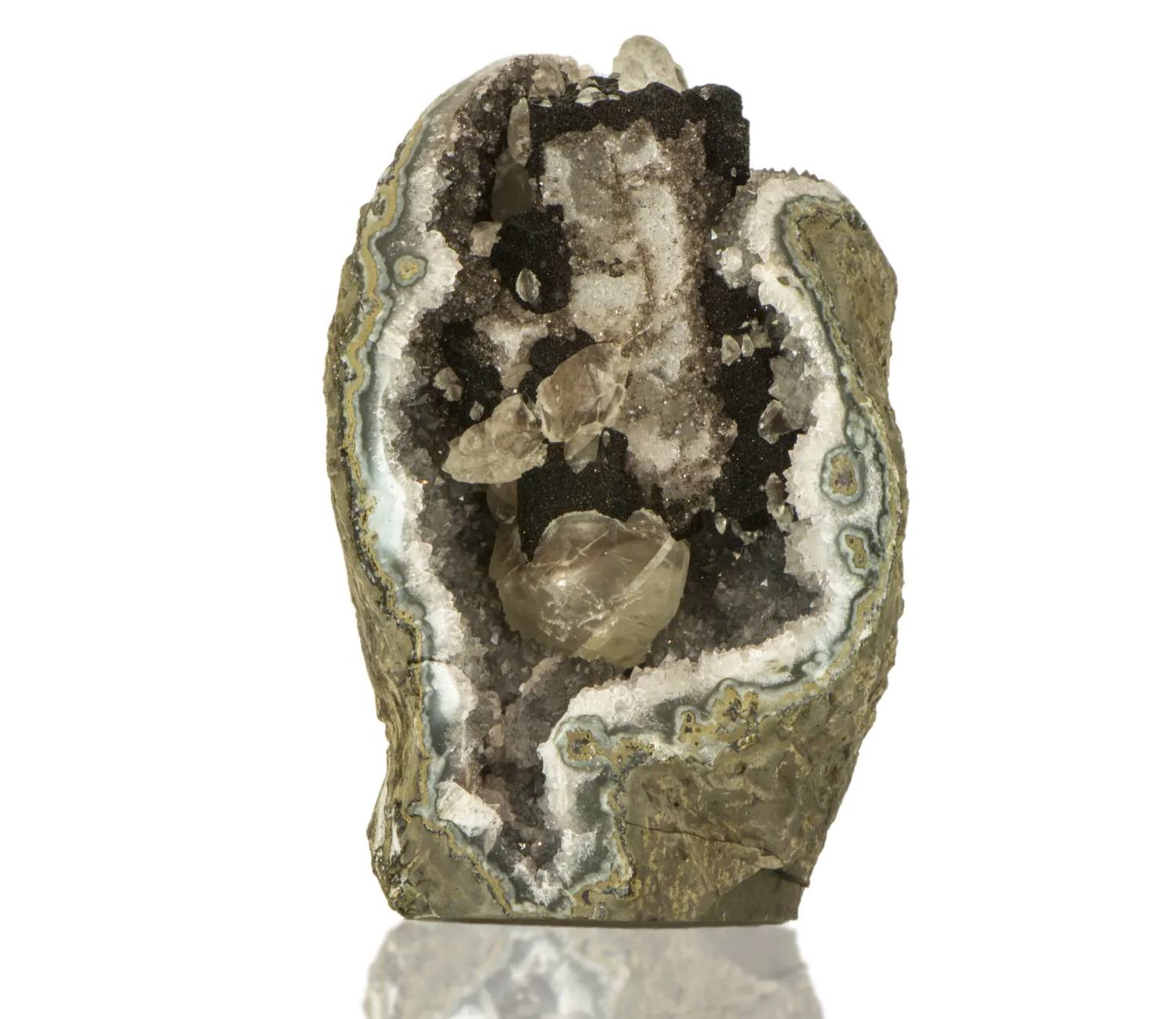 Amethyst und Calcit Druse
