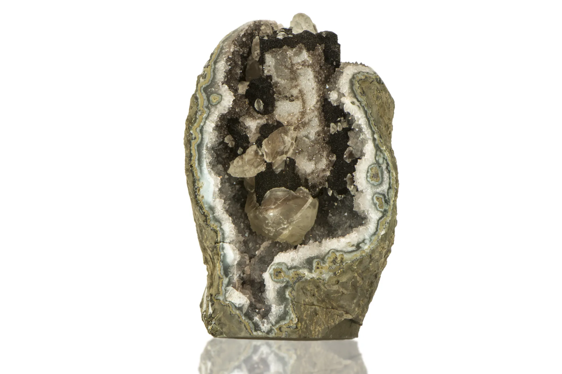Amethyst und Calcit Druse