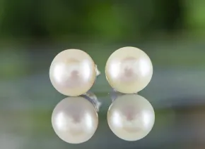 Ohrringe mit weißen Perlen AA