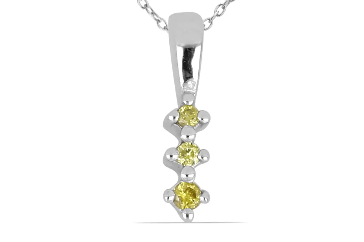 Silberanhänger mit Gelben Diamanten