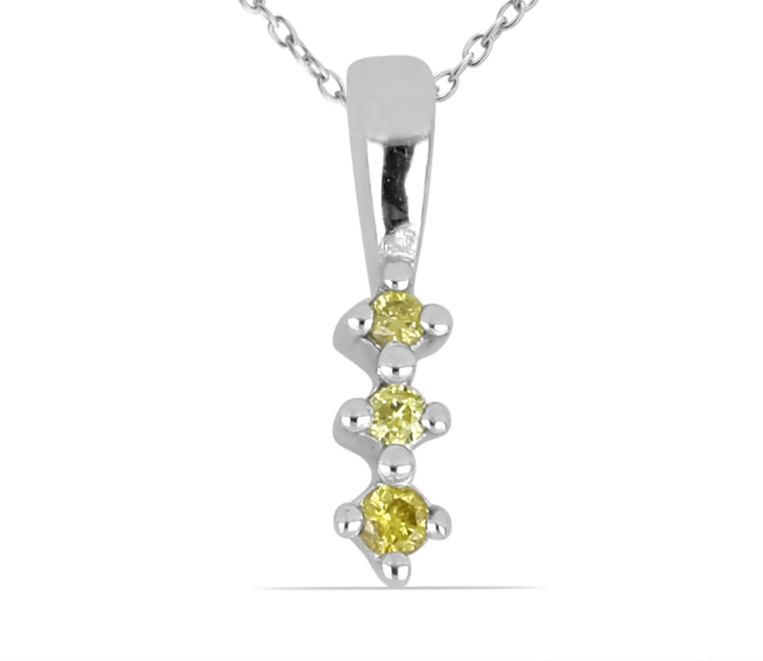 Silberanhänger mit Gelben Diamanten