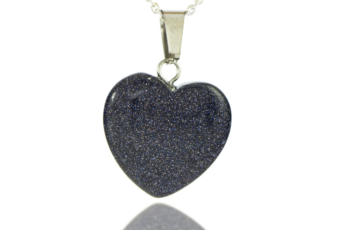 Herz aus blauem Aventurin (synthetisch)