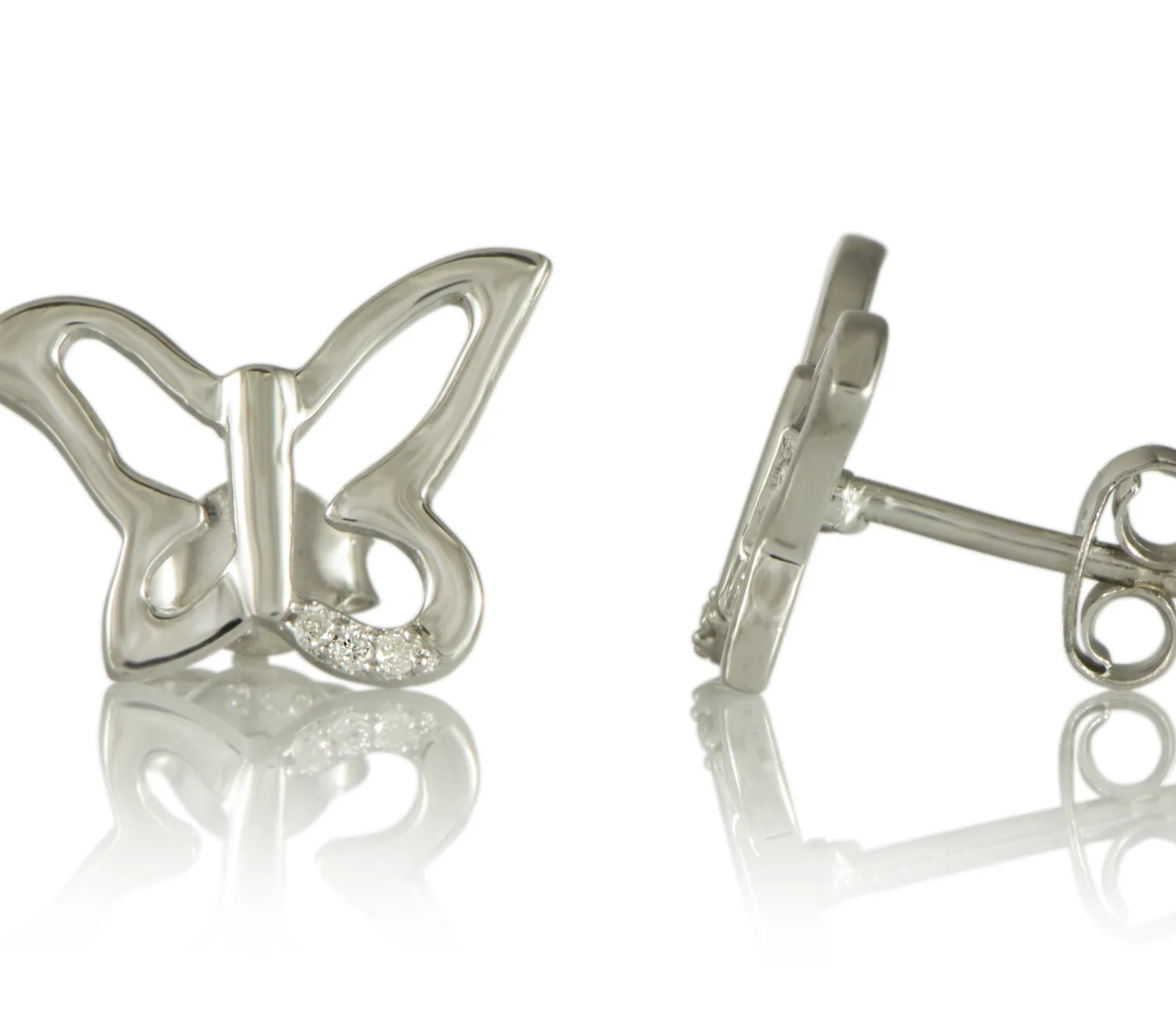 Ohrringe mit Diamanten "Schmetterlinge"