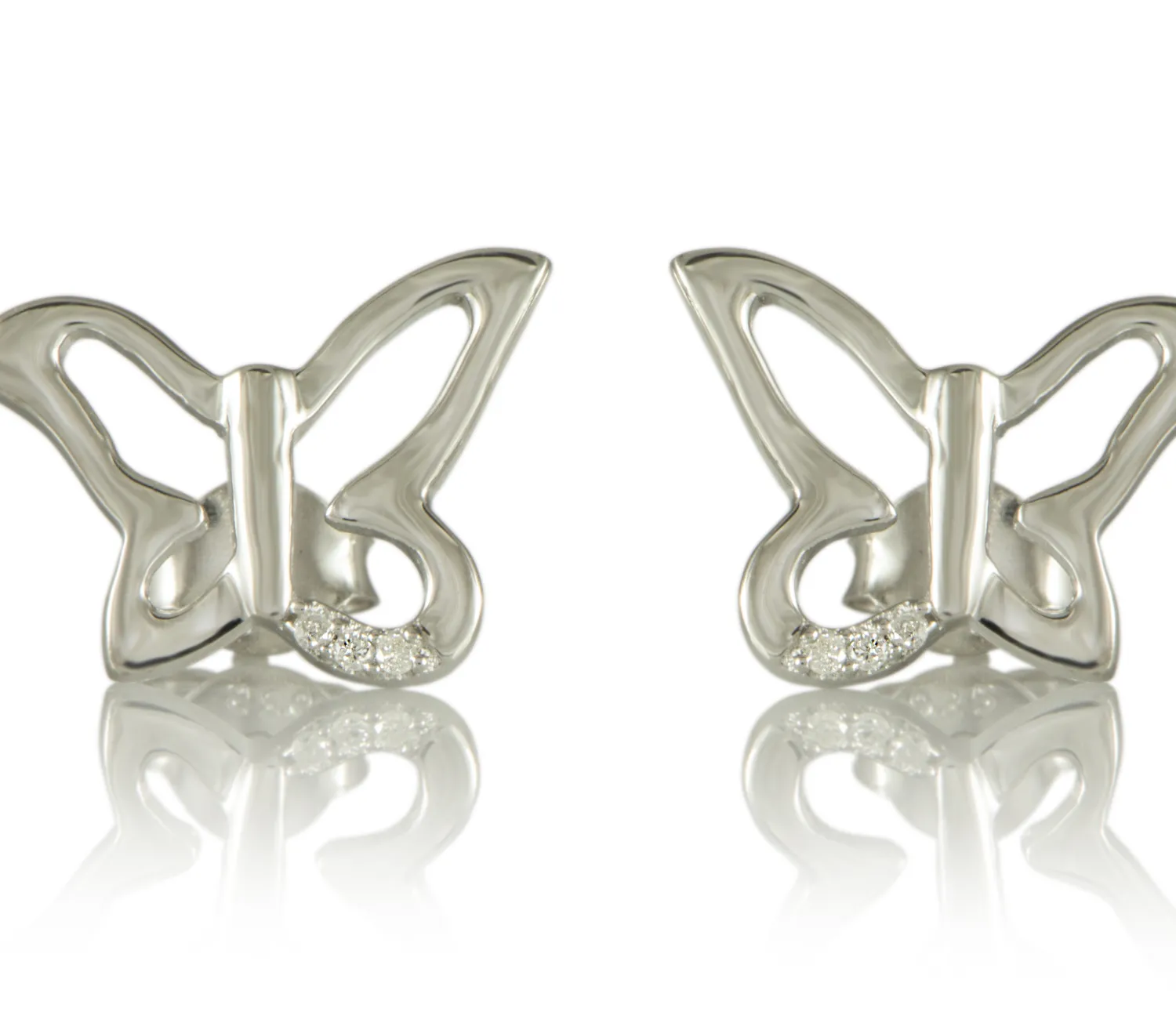 Ohrringe mit Diamanten "Schmetterlinge"