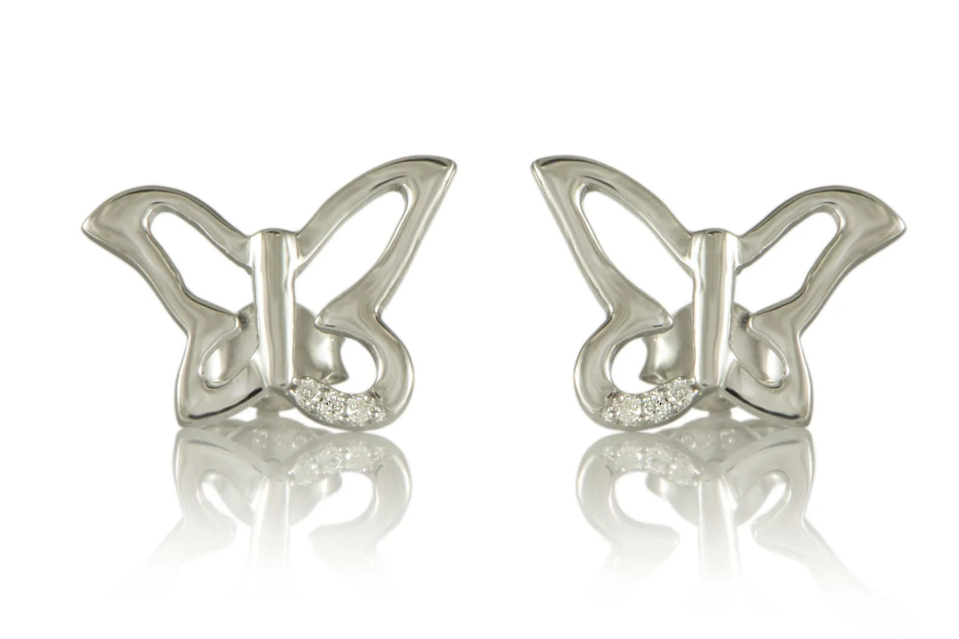 Ohrringe mit Diamanten "Schmetterlinge"