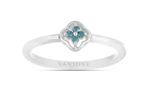 Silberring mit blauen Diamanten
