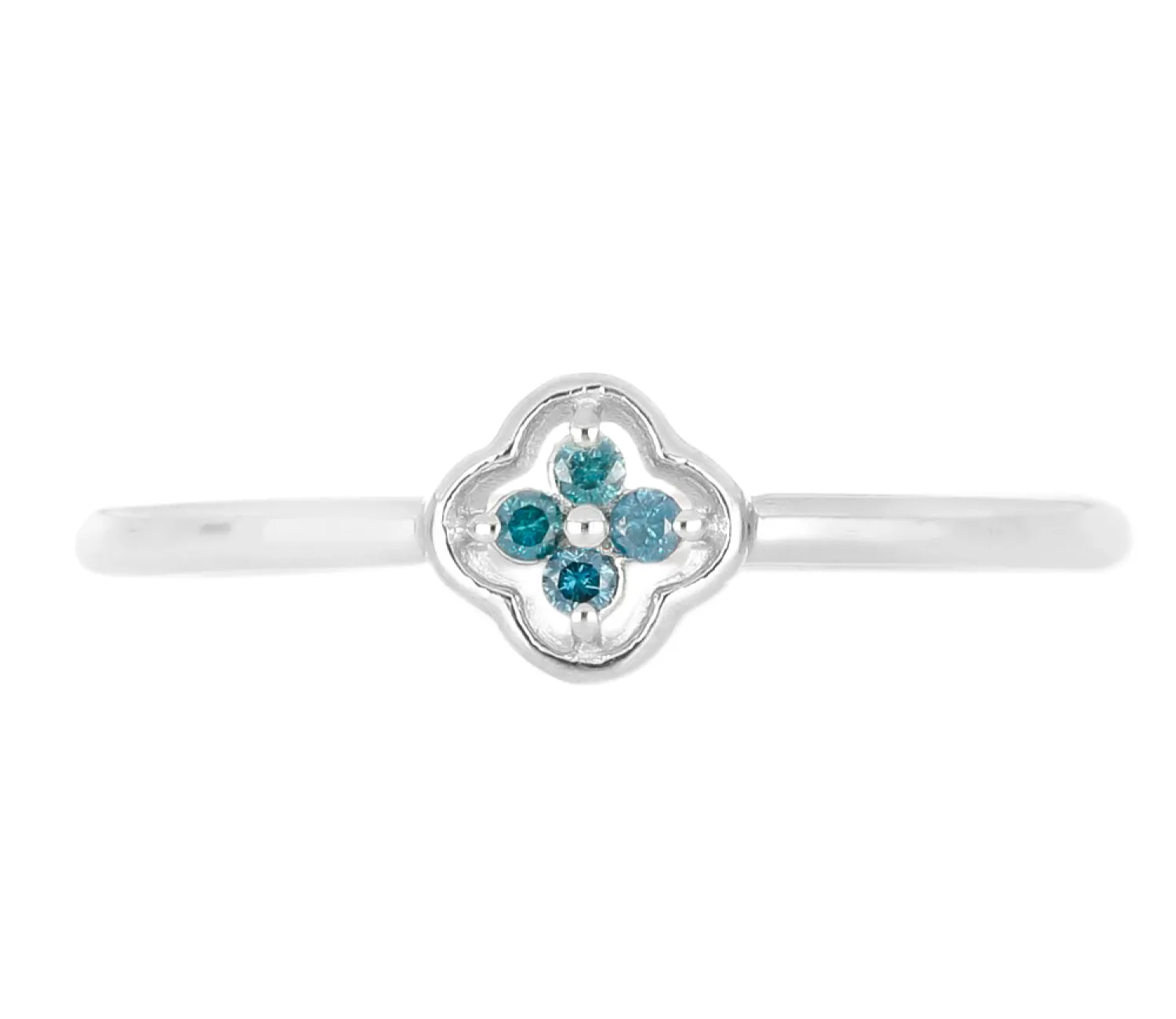 Silberring mit blauen Diamanten