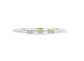 Silberring mit gelben Diamanten