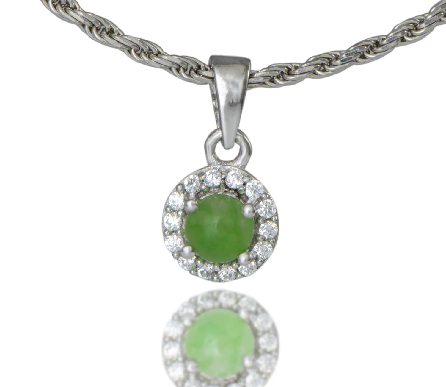 Silberanhänger mit Jadeit (Nephrit)