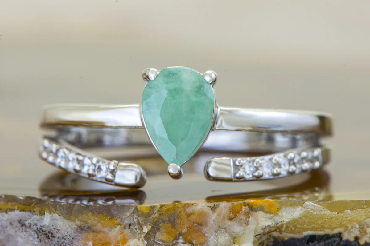 Silberring mit Smaragd (Emerald)