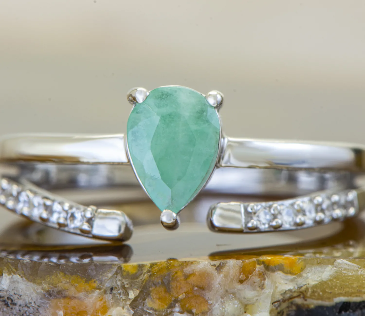 Silberring mit Smaragd (Emerald)