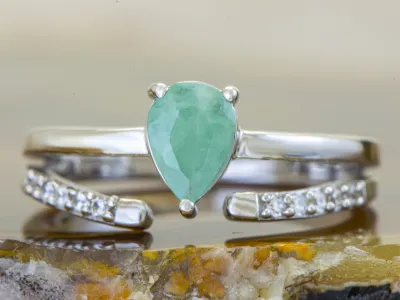 Silberring mit Smaragd (Emerald)