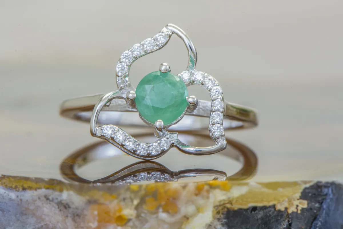 Silberring mit Smaragd (Emerald)