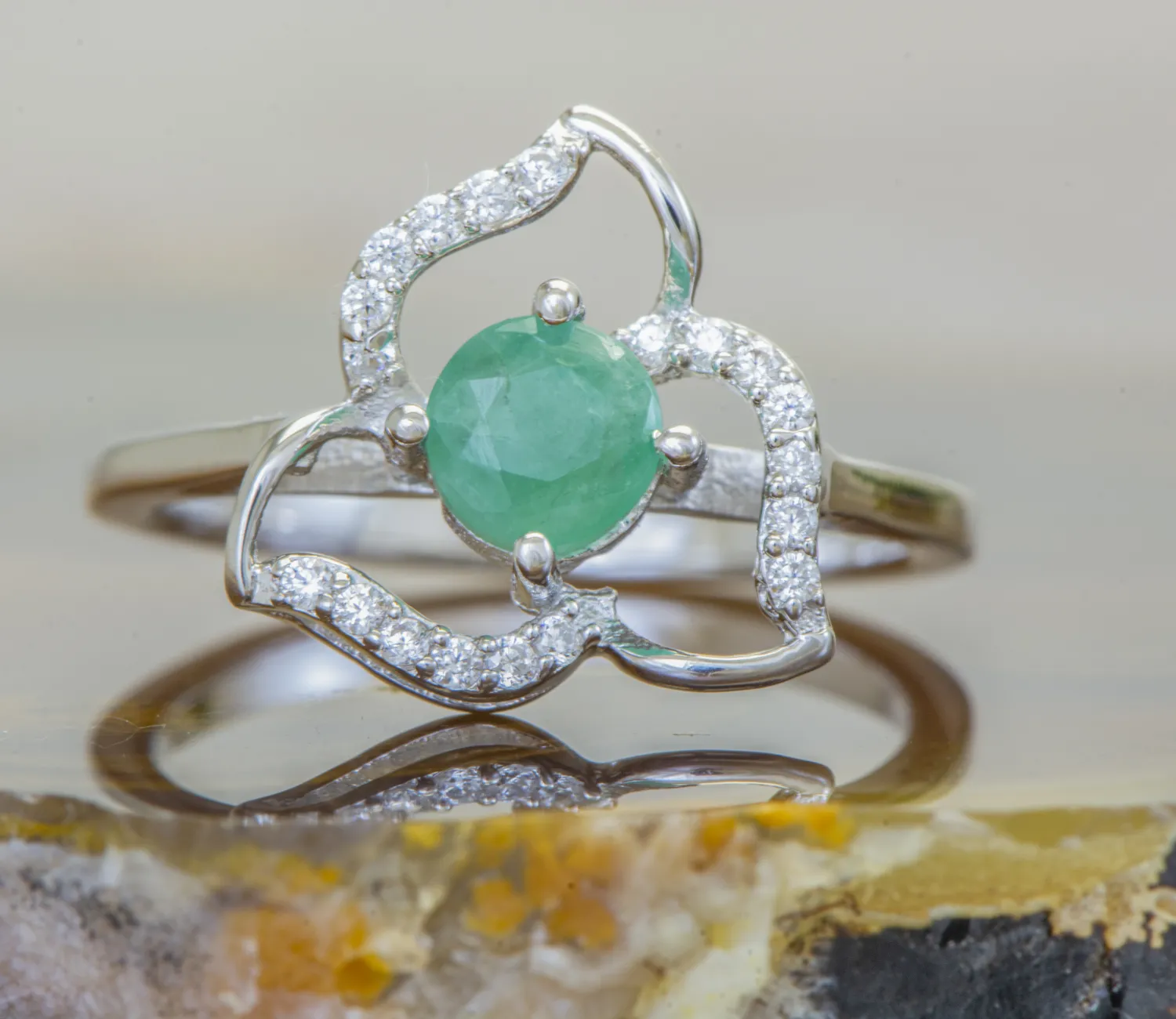 Silberring mit Smaragd (Emerald)