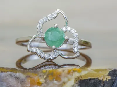 Silberring mit Smaragd (Emerald)