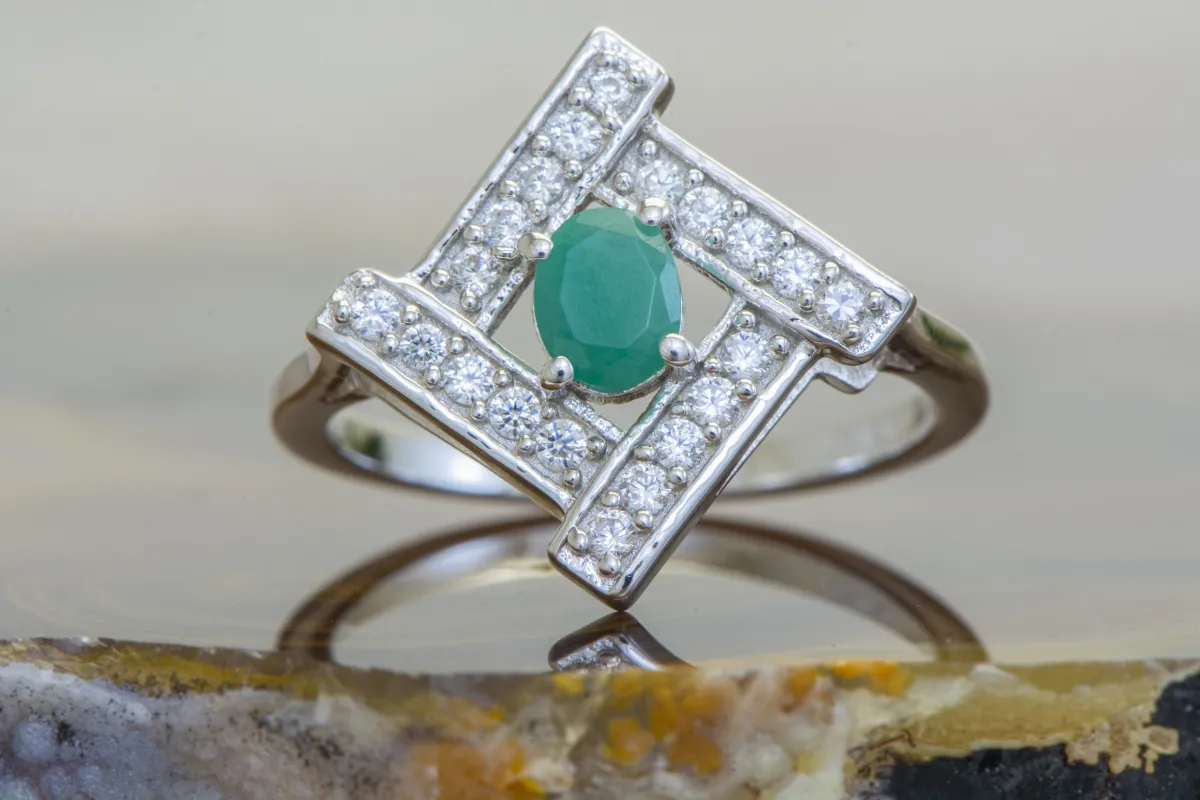 Silberring mit Smaragd (Emerald)