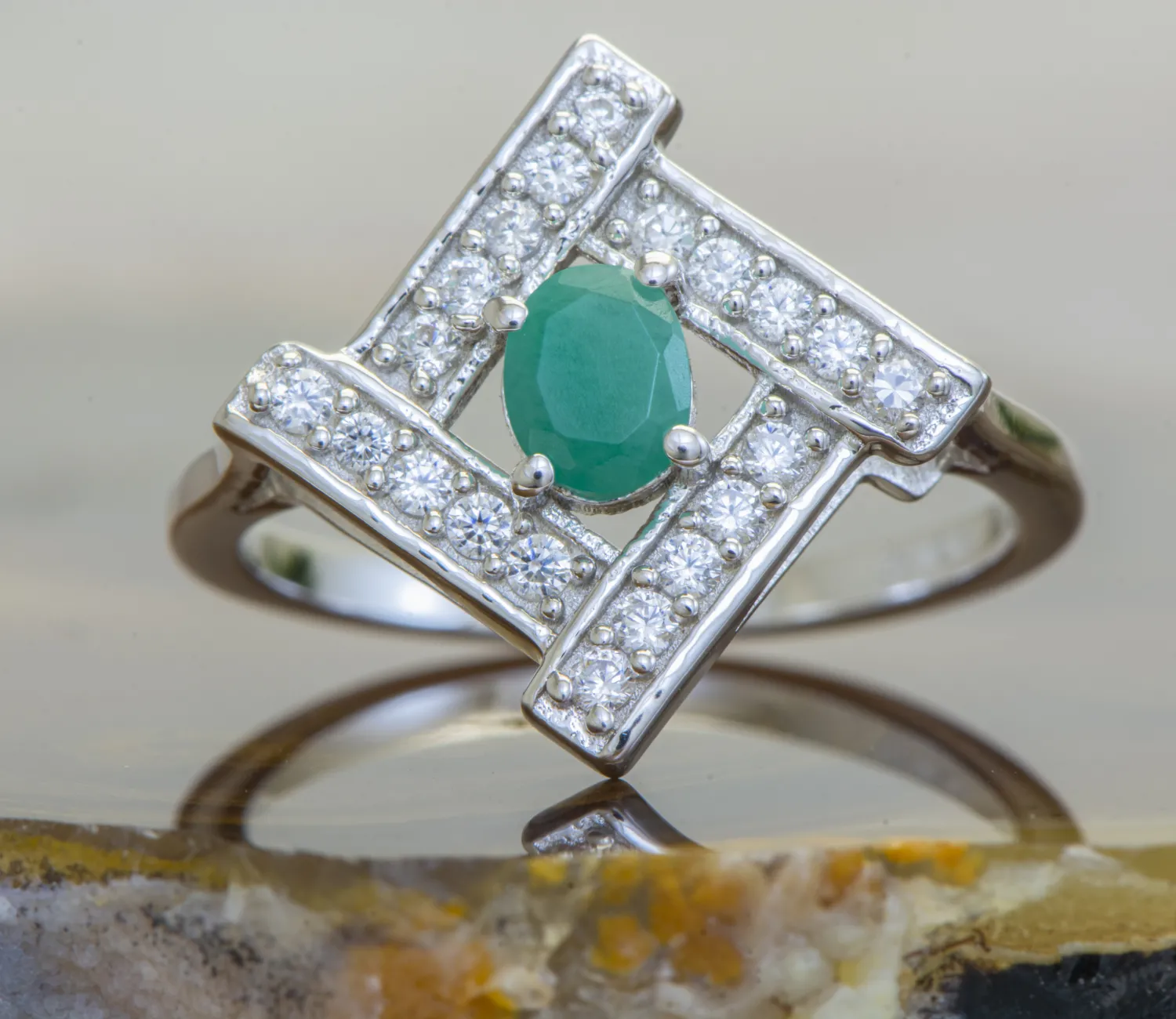 Silberring mit Smaragd (Emerald)