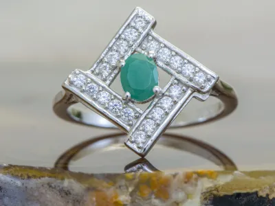 Silberring mit Smaragd (Emerald)
