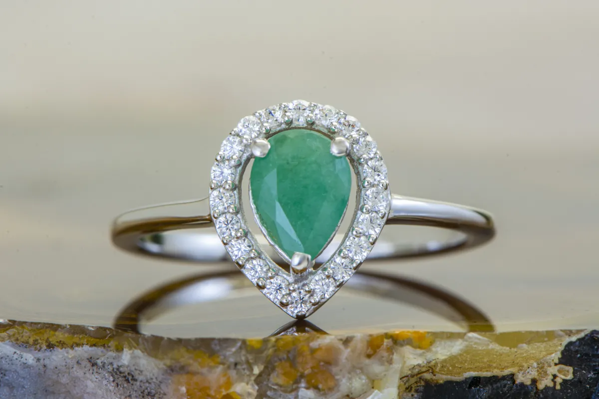 Silberring mit Smaragd (Emeraude)