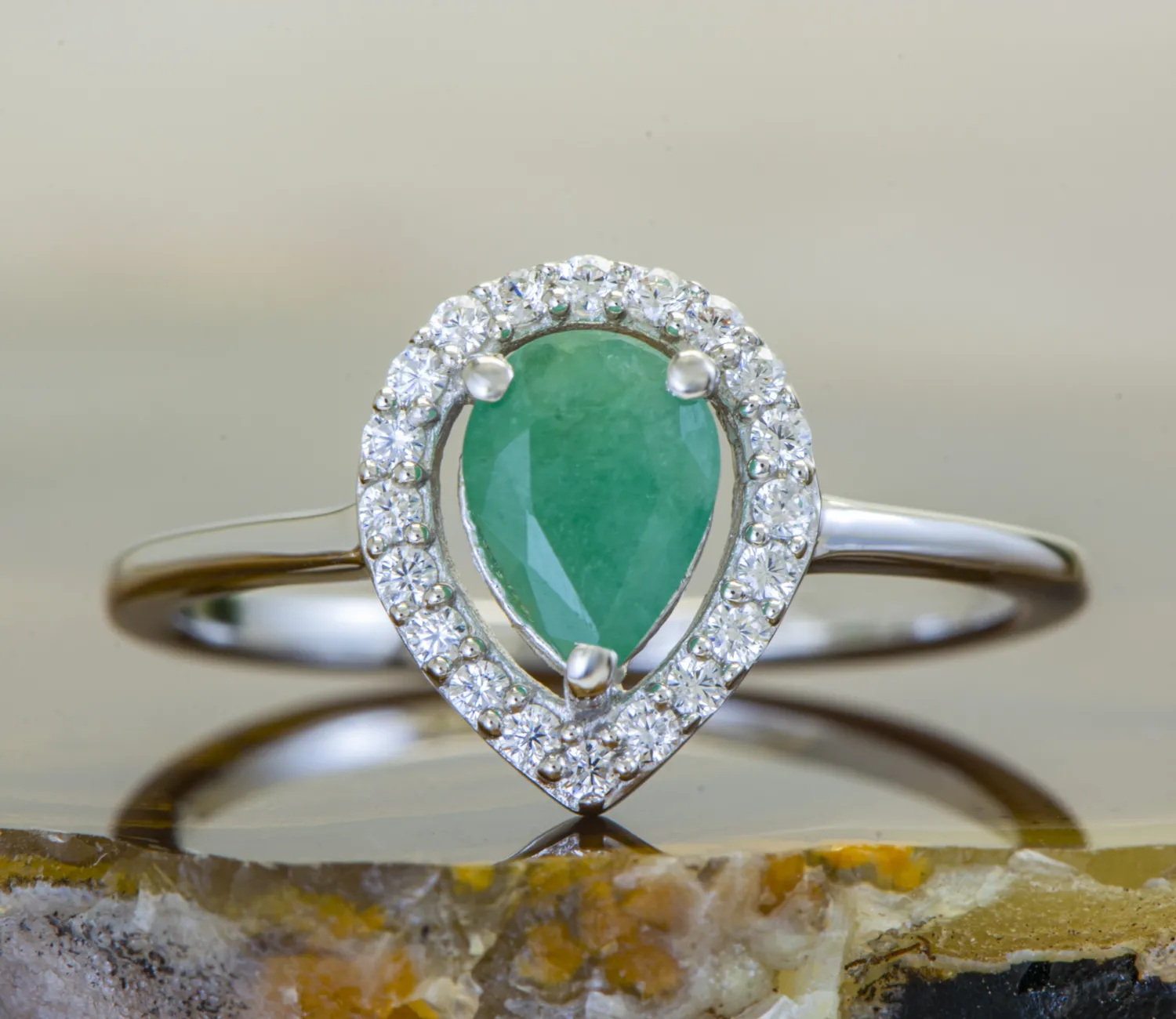 Silberring mit Smaragd (Emeraude)