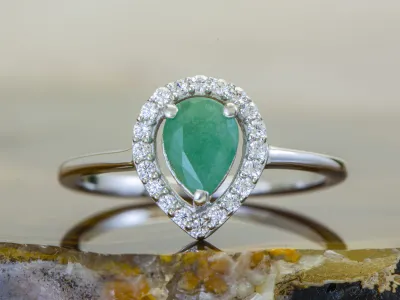Silberring mit Smaragd (Emeraude)