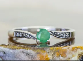 Silberring mit Smaragd (Emerald)