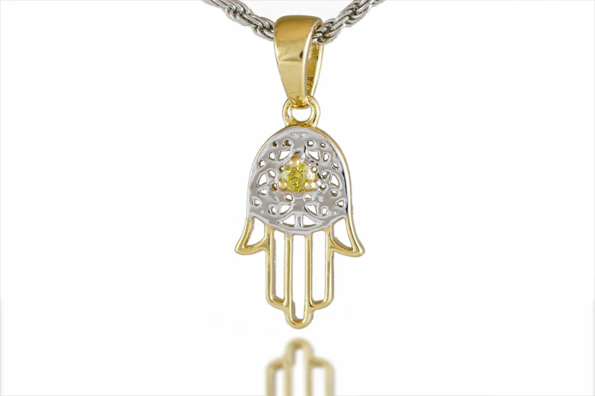 Die Hand der Fatima mit gelbem Diamanten