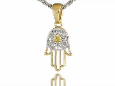 Die Hand der Fatima mit gelbem Diamanten