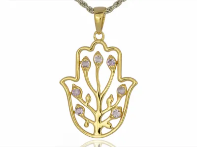 Hand der Fatima mit Amethyst