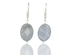 Ohrringe mit Chalcedon "Blaue Spitze"