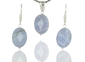 Set mit Chalcedon "Blaue Spitze"