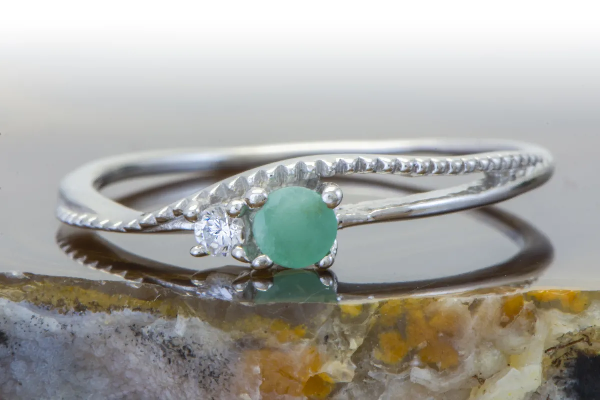 Silberring mit Smaragd (Emeraude)