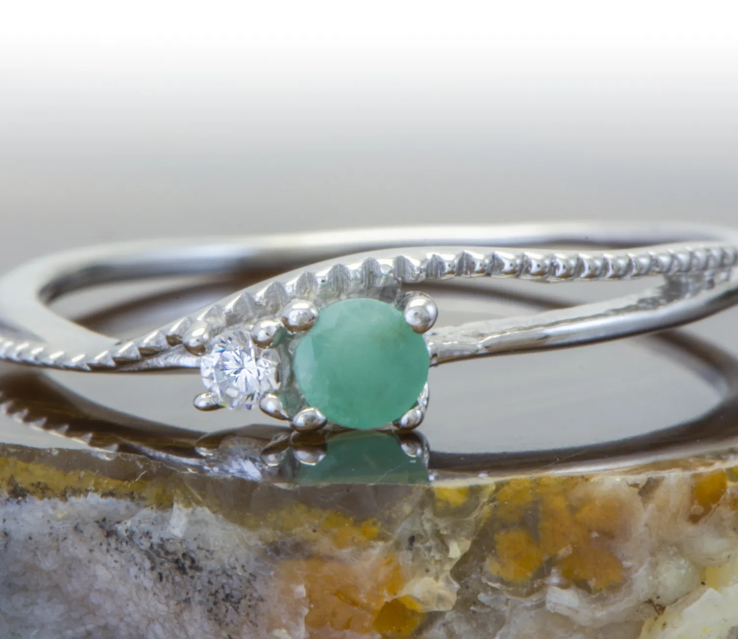 Silberring mit Smaragd (Emeraude)