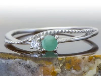 Silberring mit Smaragd (Emeraude)