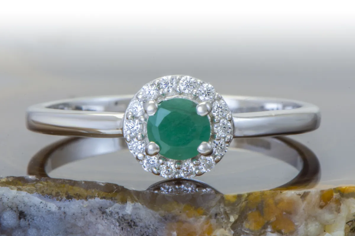 Silberring mit Smaragd (Emeraude)