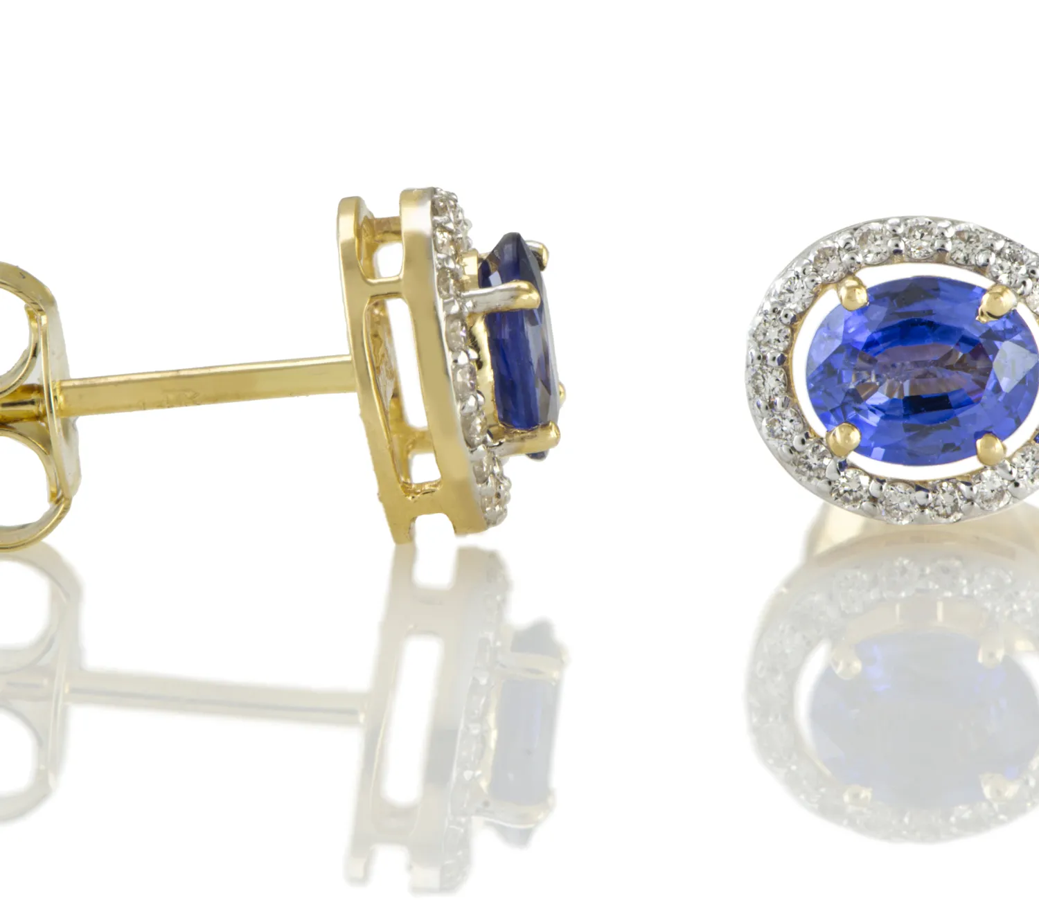 Ohrringe mit Saphir und Diamanten