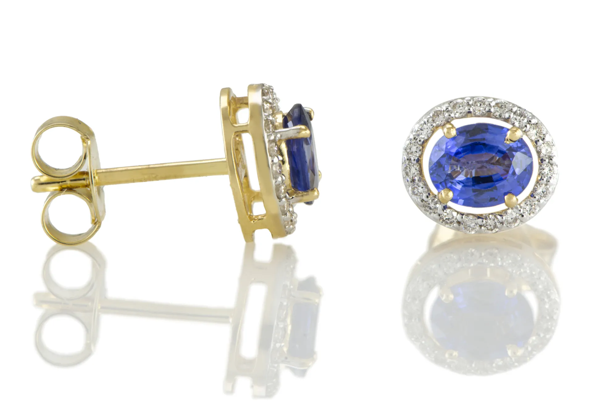 Ohrringe mit Saphir und Diamanten