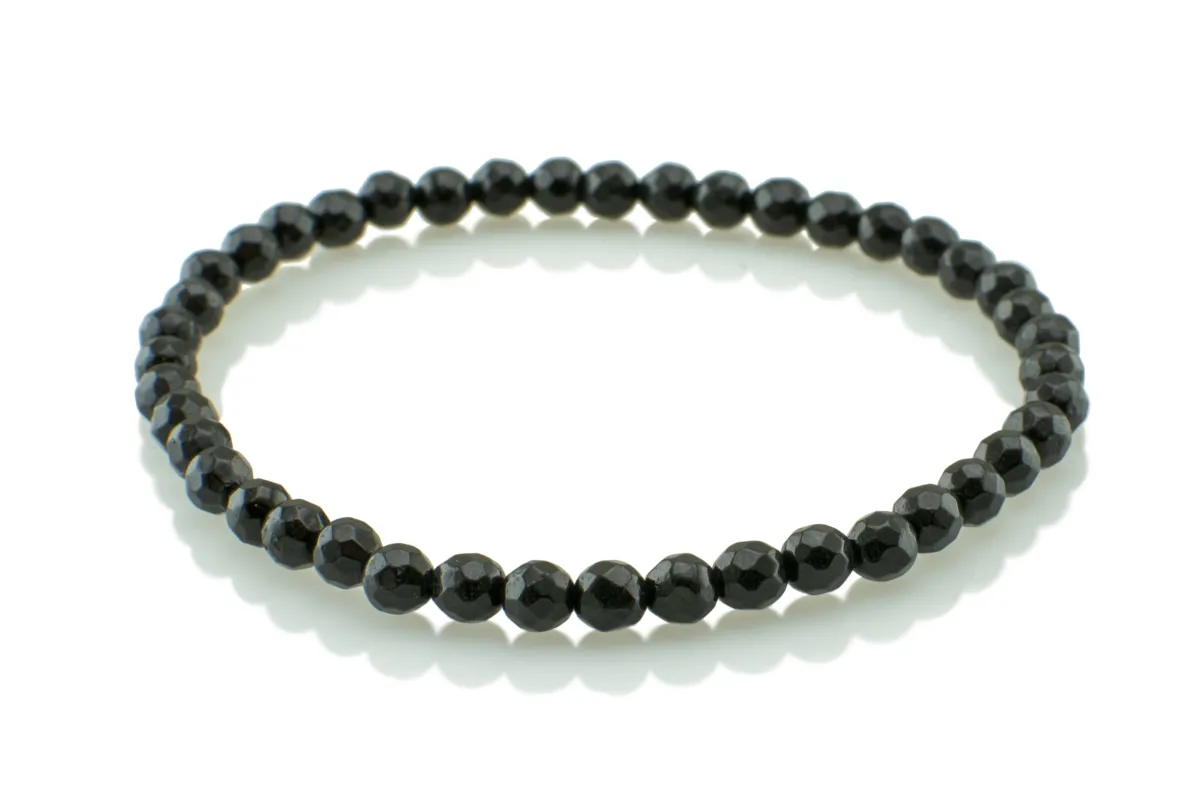 Schwarzer Turmalin Armband 4mm
