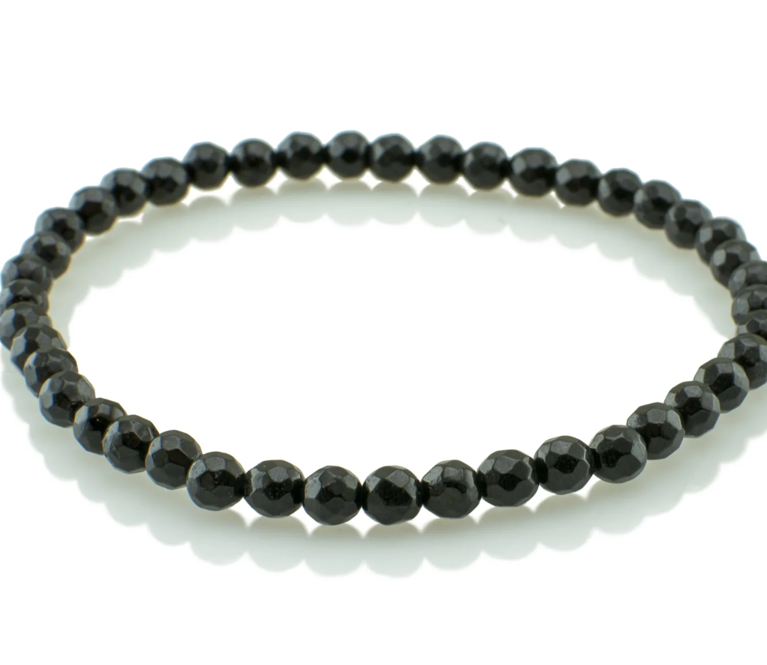 Schwarzer Turmalin Armband 4mm