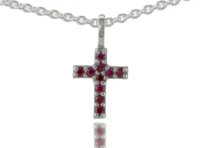 Silbernes Kreuz mit Rubin