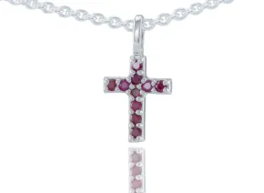 Silbernes Kreuz mit Rubin