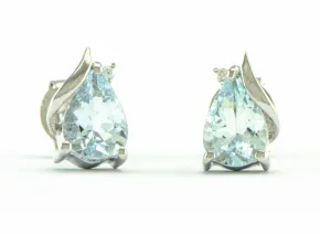 Silberohrringe mit Aquamarin