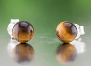 Silberohrringe mit Tigerauge