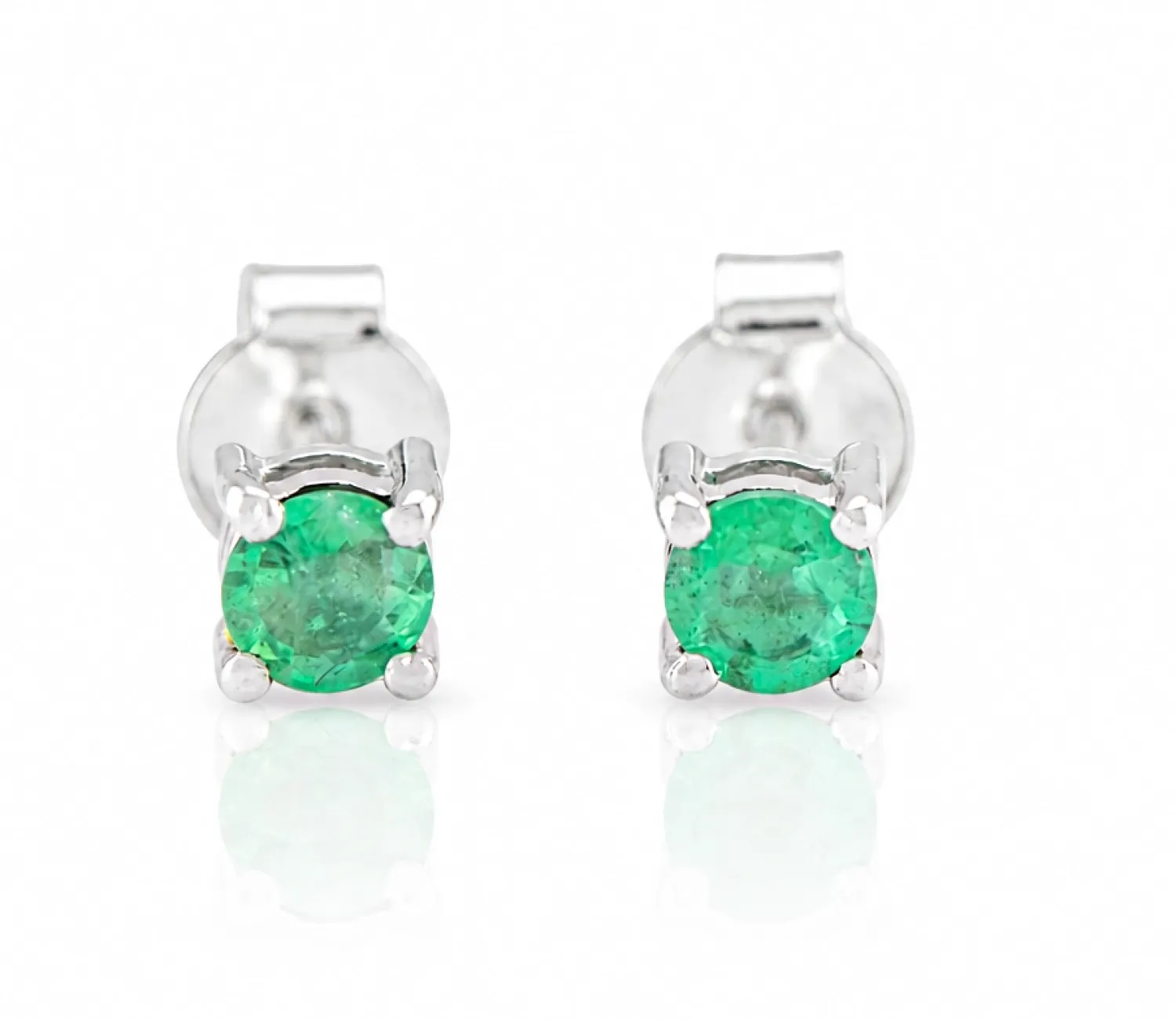 Silberohrringe mit 4 mm Smaragd