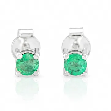 Silberohrringe mit 4 mm Smaragd