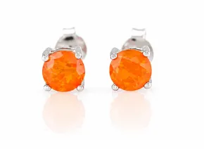 Silberohrringe mit Feueropal 5 mm