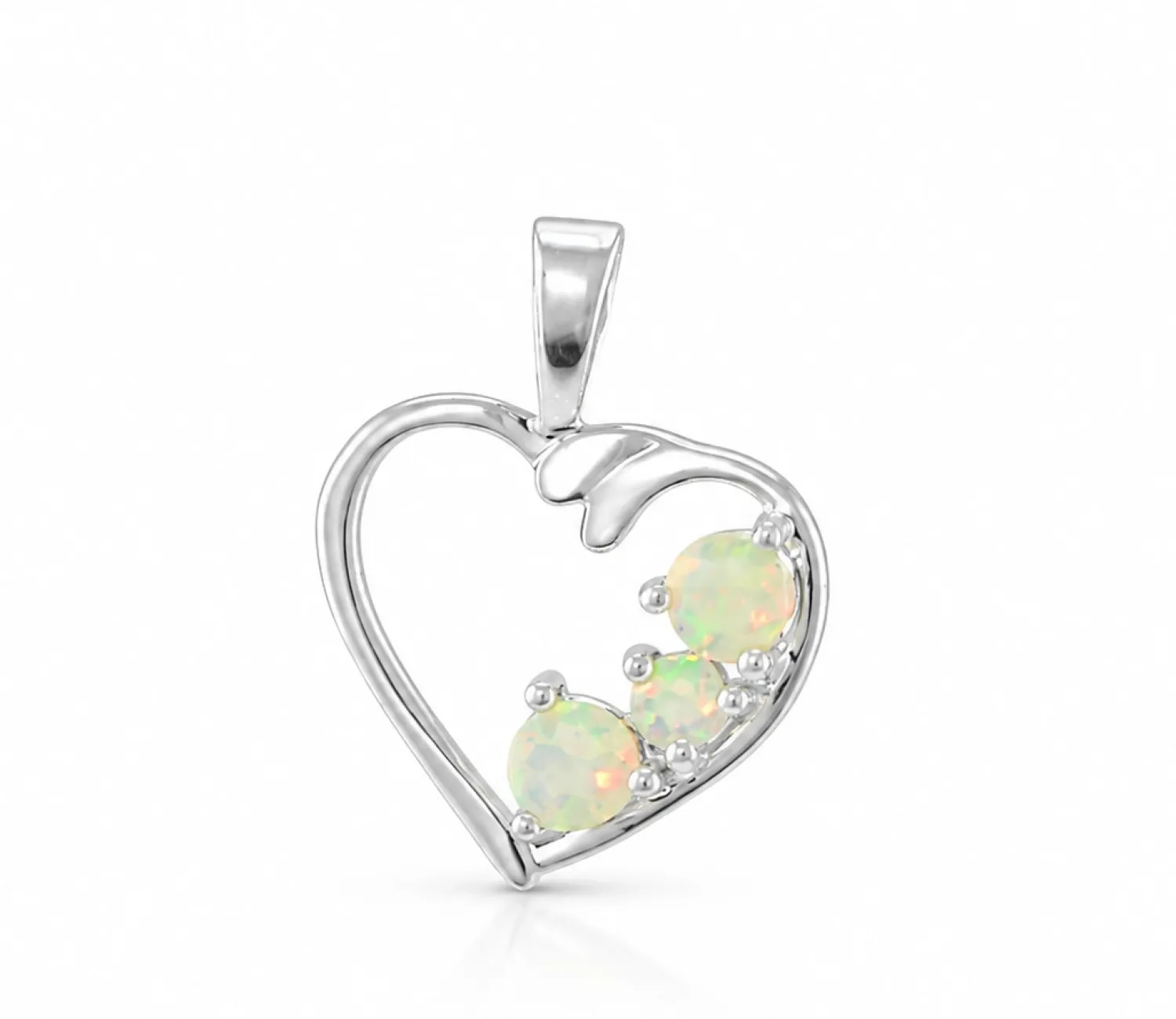 Silberanhänger Herz mit Opal