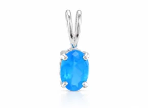 Silberanhänger mit neonblauem Apatit