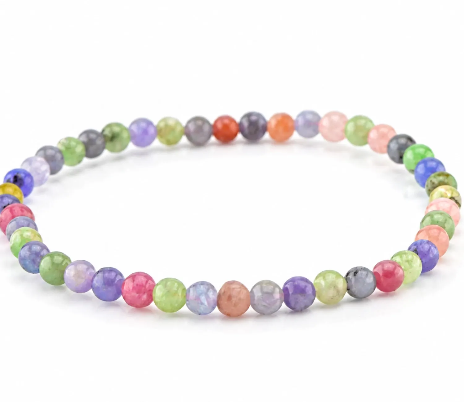 Armband mit natürlichem Tansanit, rosa Turmalin und Tsavorit
